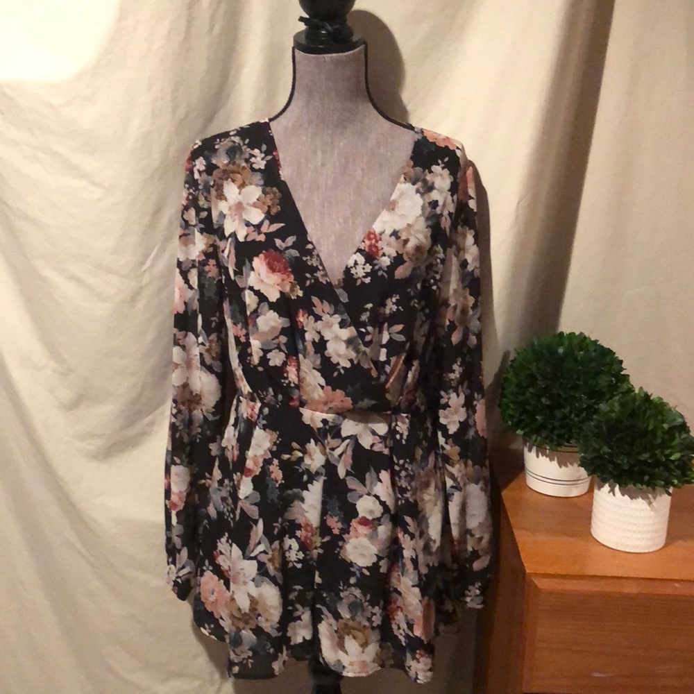 Floral V-Neck Romper